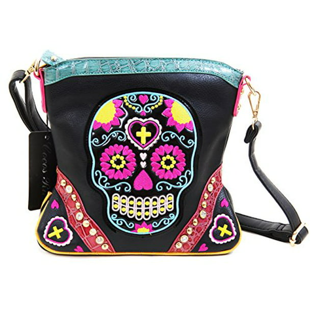 Womens Crossbody Bags Colorful Sugar Skulls Girls Purse Handbags Bag 